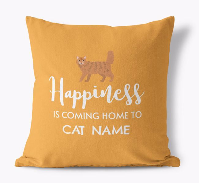 Happiness Is... : Personalized {breedCommonName} Canvas Pillow